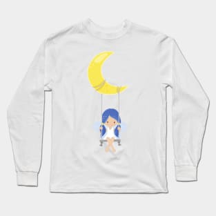 Stardust Fairy, Cute Fairy, Fairy On A Swing, Moon Long Sleeve T-Shirt